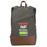 Warning Fart Now Loading Please Stand Back Funny Gag Gifts Cotton Canvas Backpack