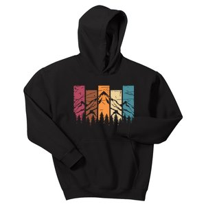 Wildlife Forest Nature Trees Retro Outdoors Mountains Hiking Kids Hoodie