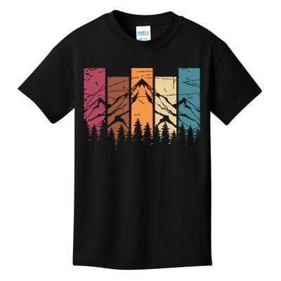 Wildlife Forest Nature Trees Retro Outdoors Mountains Hiking Kids T-Shirt