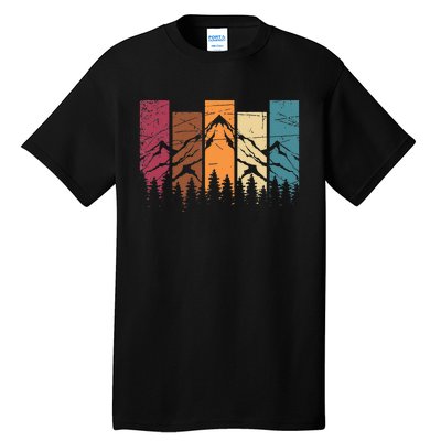 Wildlife Forest Nature Trees Retro Outdoors Mountains Hiking Tall T-Shirt