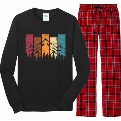 Wildlife Forest Nature Trees Retro Outdoors Mountains Hiking Long Sleeve Pajama Set