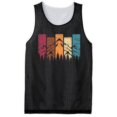 Wildlife Forest Nature Trees Retro Outdoors Mountains Hiking Mesh Reversible Basketball Jersey Tank