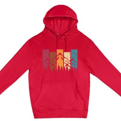 Wildlife Forest Nature Trees Retro Outdoors Mountains Hiking Premium Pullover Hoodie