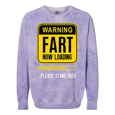 Warning Fart Now Loading Colorblast Crewneck Sweatshirt