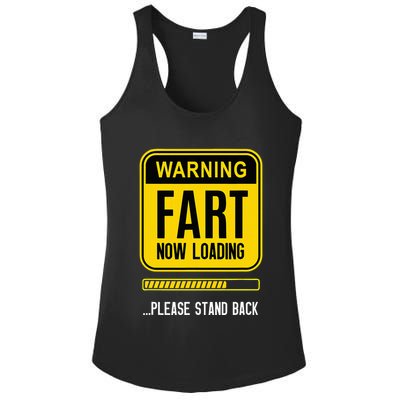 Warning Fart Now Loading Ladies PosiCharge Competitor Racerback Tank