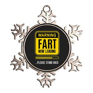 Warning Fart Now Loading Metallic Star Ornament