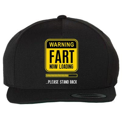 Warning Fart Now Loading Wool Snapback Cap