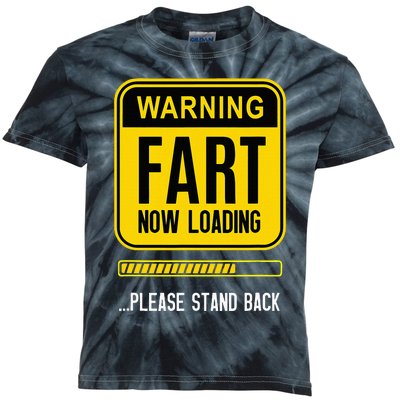 Warning Fart Now Loading Kids Tie-Dye T-Shirt