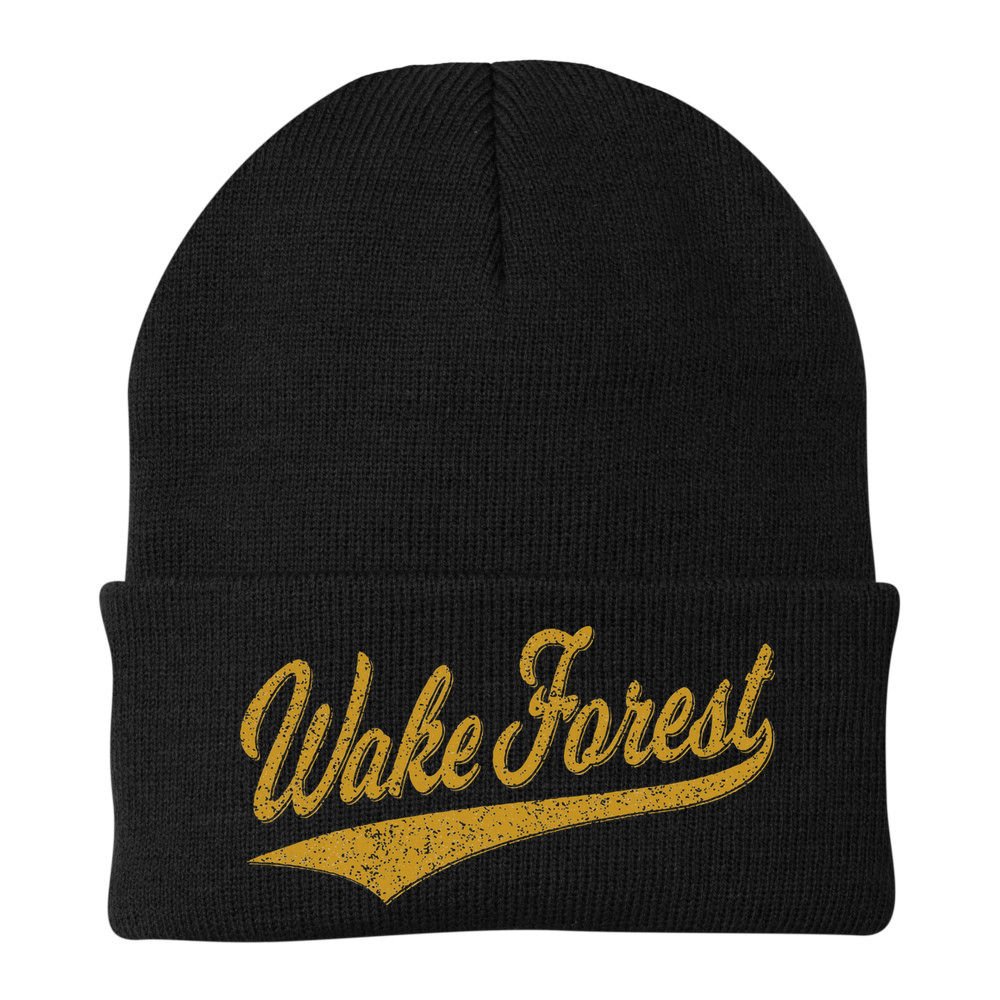 Wake Forest North Carolina Varsity Script Sports Jersey Beanie