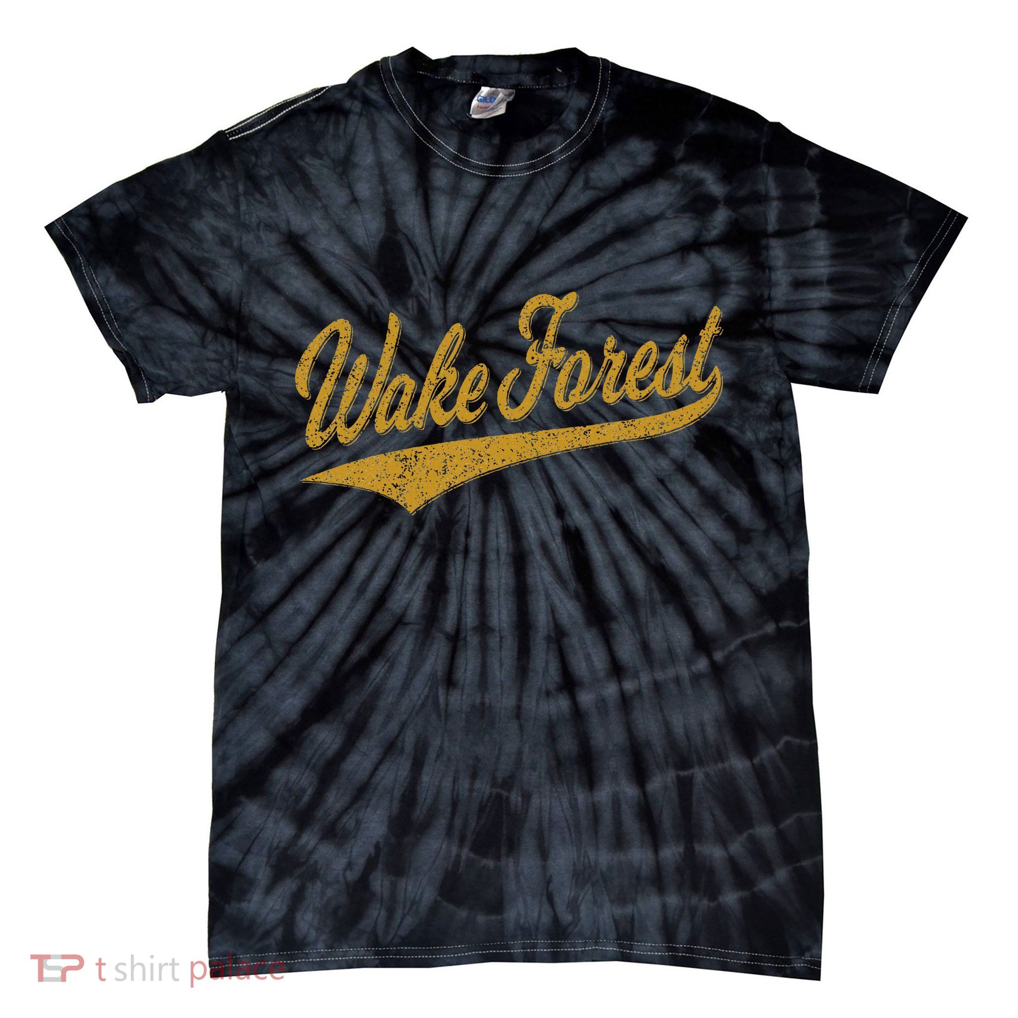 Wake Forest North Carolina Varsity Script Sports Jersey Tie-Dye T-Shirt