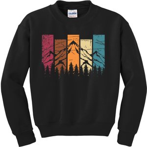 Wildlife Forest Nature Trees Retro Outdoors Mountains Hiking Kids Sweatshirt