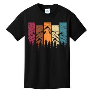 Wildlife Forest Nature Trees Retro Outdoors Mountains Hiking Kids T-Shirt