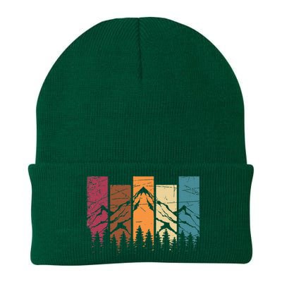 Wildlife Forest Nature Trees Retro Outdoors Mountains Hiking Knit Cap Winter Beanie