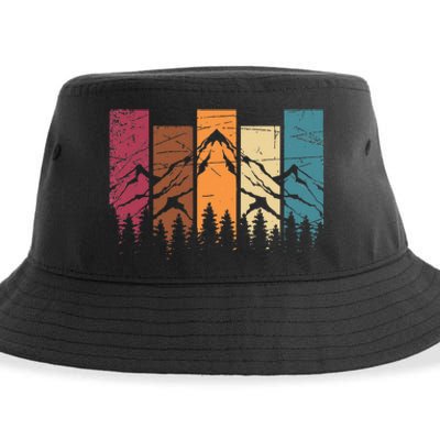 Wildlife Forest Nature Trees Retro Outdoors Mountains Hiking Sustainable Bucket Hat