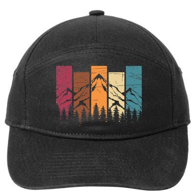 Wildlife Forest Nature Trees Retro Outdoors Mountains Hiking 7-Panel Snapback Hat