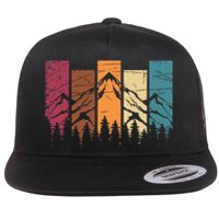 Wildlife Forest Nature Trees Retro Outdoors Mountains Hiking Flat Bill Trucker Hat