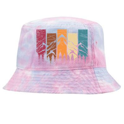 Wildlife Forest Nature Trees Retro Outdoors Mountains Hiking Tie-Dyed Bucket Hat