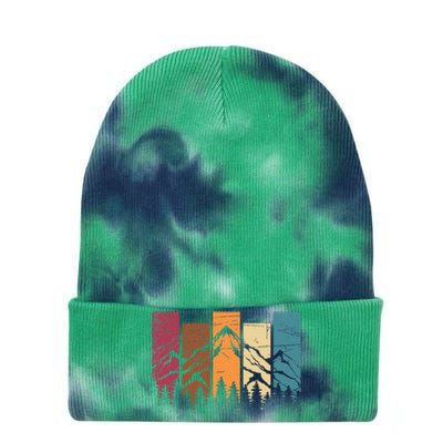 Wildlife Forest Nature Trees Retro Outdoors Mountains Hiking Tie Dye 12in Knit Beanie