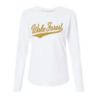 WAKE FOREST NORTH CAROLINA VARSITY SCRIPT SPORTS JERSEY Womens Cotton Relaxed Long Sleeve T-Shirt