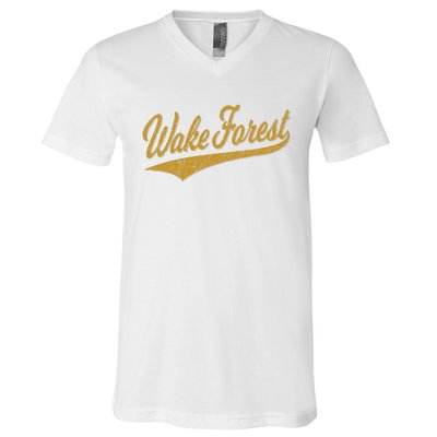 WAKE FOREST NORTH CAROLINA VARSITY SCRIPT SPORTS JERSEY V-Neck T-Shirt