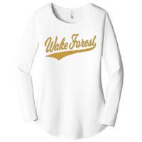 WAKE FOREST NORTH CAROLINA VARSITY SCRIPT SPORTS JERSEY Women's Perfect Tri Tunic Long Sleeve Shirt