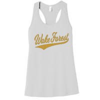 WAKE FOREST NORTH CAROLINA VARSITY SCRIPT SPORTS JERSEY Women's Racerback Tank