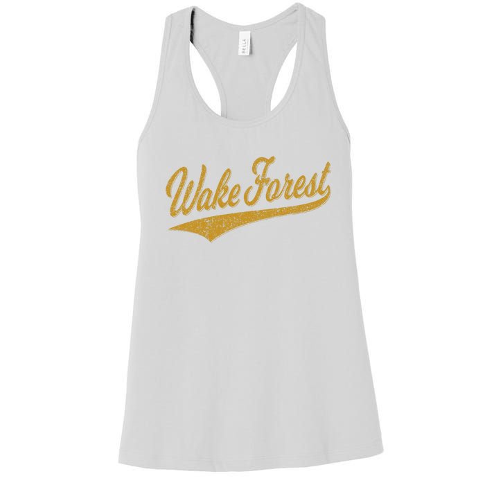 WAKE FOREST NORTH CAROLINA VARSITY SCRIPT SPORTS JERSEY Women's Racerback Tank