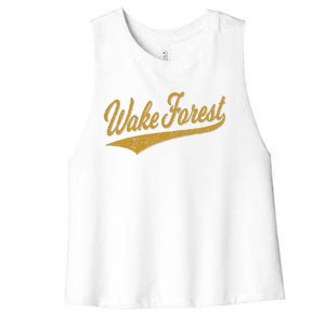 WAKE FOREST NORTH CAROLINA VARSITY SCRIPT SPORTS JERSEY Women's Racerback Cropped Tank