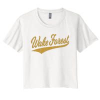 WAKE FOREST NORTH CAROLINA VARSITY SCRIPT SPORTS JERSEY Women's Crop Top Tee