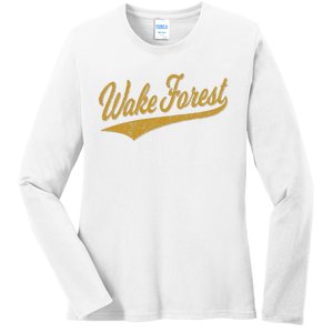 WAKE FOREST NORTH CAROLINA VARSITY SCRIPT SPORTS JERSEY Ladies Long Sleeve Shirt