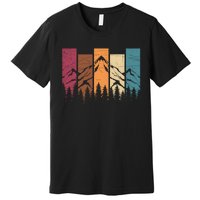 Wildlife Forest Nature Trees Retro Outdoors Mountains Hiking Premium T-Shirt