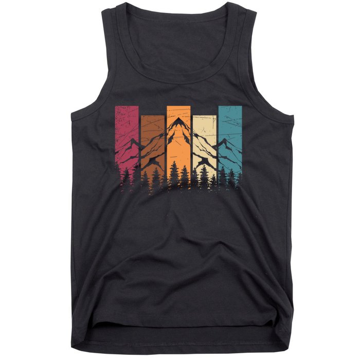 Wildlife Forest Nature Trees Retro Outdoors Mountains Hiking Tank Top