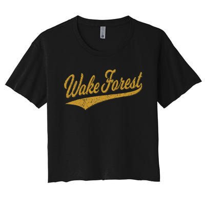 WAKE FOREST NORTH CAROLINA VARSITY SCRIPT SPORTS JERSEY Women's Crop Top Tee