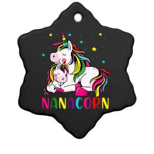 Womens Funny Nanacorn Unicorn Costume Nana Mom Mother's Day Ceramic Star Ornament