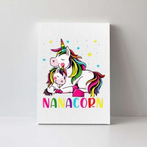 Womens Funny Nanacorn Unicorn Costume Nana Mom Mother's Day Canvas