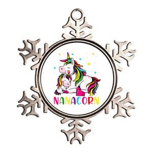 Womens Funny Nanacorn Unicorn Costume Nana Mom Mother's Day Metallic Star Ornament