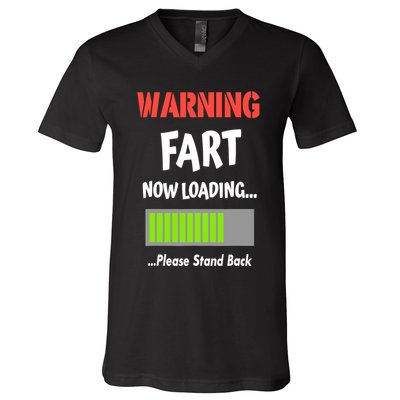 Warning Fart Now Loading Please Stand Back V-Neck T-Shirt