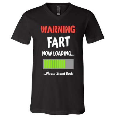 Warning Fart Now Loading Please Stand Back V-Neck T-Shirt