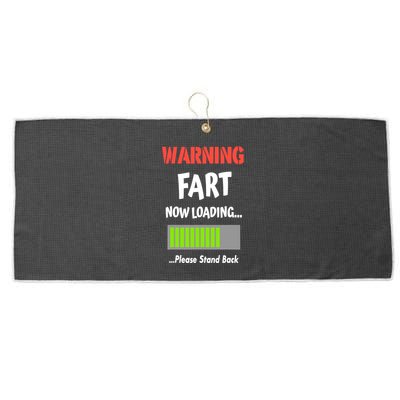 Warning Fart Now Loading Please Stand Back Large Microfiber Waffle Golf Towel