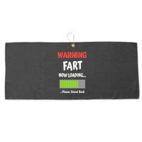Warning Fart Now Loading Please Stand Back Large Microfiber Waffle Golf Towel
