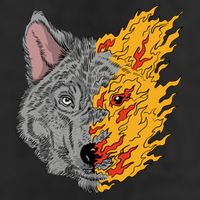 Wolf Face On Fire Trucker Hat