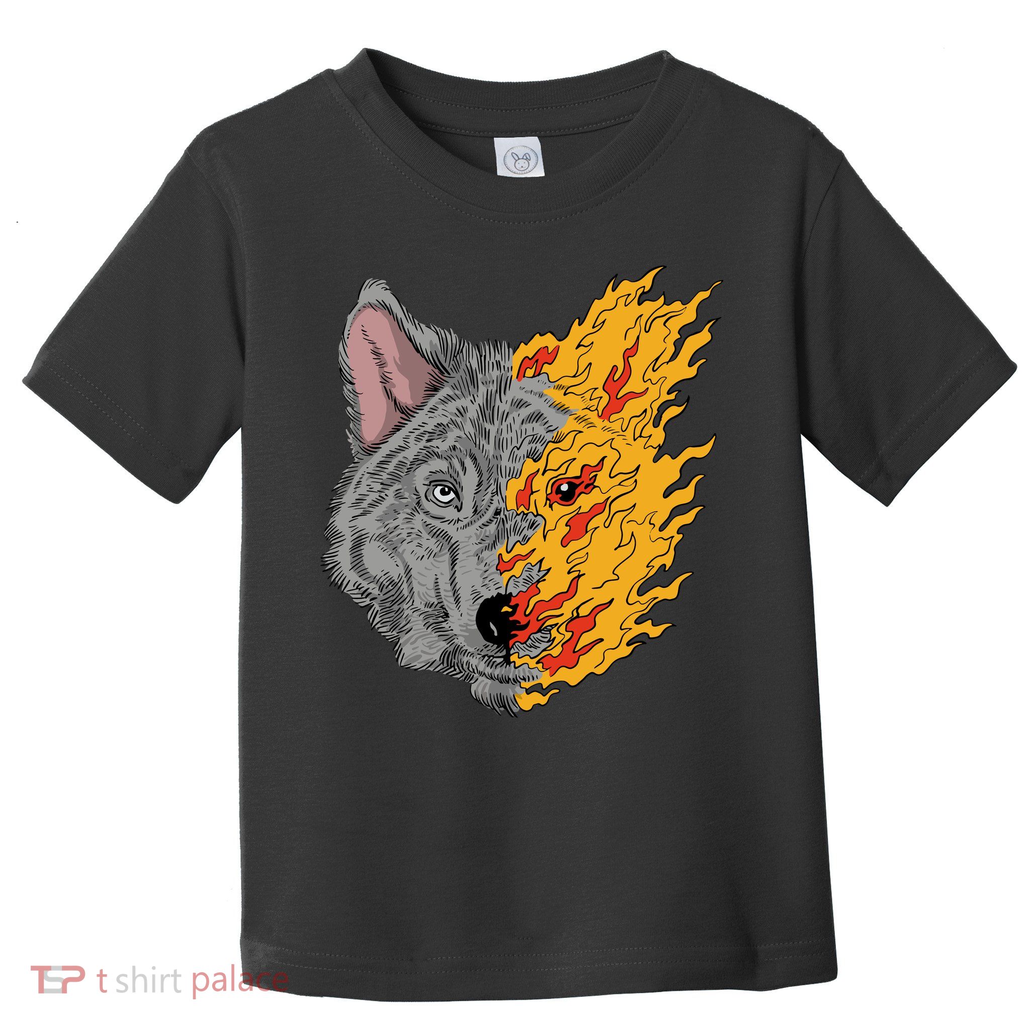 Wolf Face On Fire Toddler T-Shirt