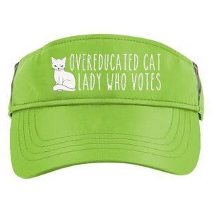 Women Funny Overeducated Cat Lady Who Votes For Kamala Harris 2024 Gift Adult Drive Performance Visor