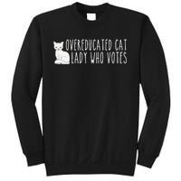 Women Funny Overeducated Cat Lady Who Votes For Kamala Harris 2024 Gift Sweatshirt