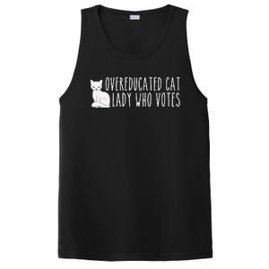 Women Funny Overeducated Cat Lady Who Votes For Kamala Harris 2024 Gift PosiCharge Competitor Tank