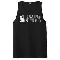 Women Funny Overeducated Cat Lady Who Votes For Kamala Harris 2024 Gift PosiCharge Competitor Tank