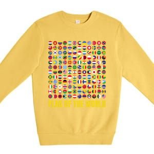 World Flag Outfit Idea And International World Flags Gift Premium Crewneck Sweatshirt