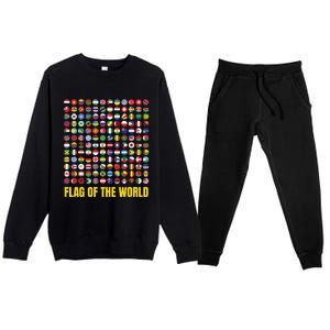 World Flag Outfit Idea And International World Flags Gift Premium Crewneck Sweatsuit Set