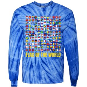 World Flag Outfit Idea And International World Flags Gift Tie-Dye Long Sleeve Shirt