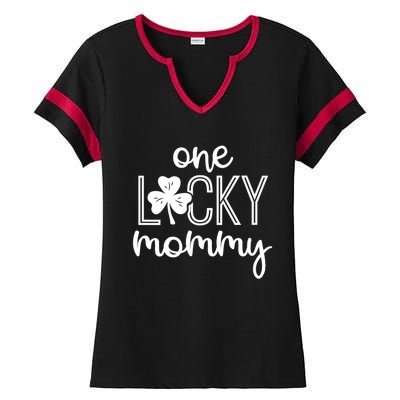 Wo Funny One Lucky Mommy St Patricks Day Gift Gift Ladies Halftime Notch Neck Tee